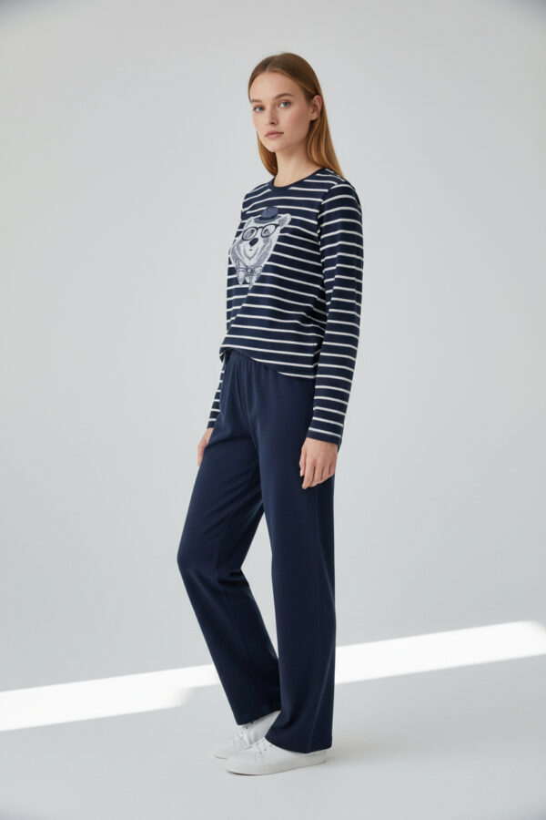 Pyjama Lange Broek - Leon et Leonie - 12H22002 - Blauw Pyjama Lange Broek - Leon et Leonie - 12H22002 - Blauw
