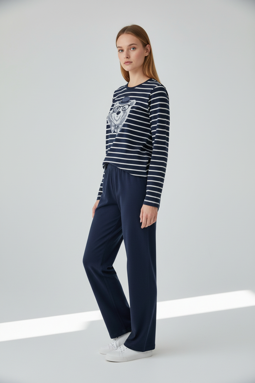 Pyjama Lange Broek - Leon et Leonie - 12H22002 - Blauw