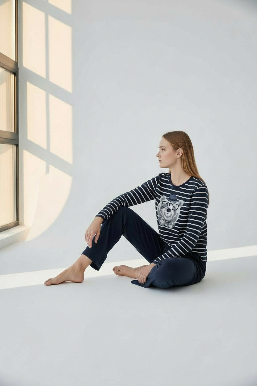 Pyjama Lange Broek - Leon et Leonie - 12H22002 - Blauw
